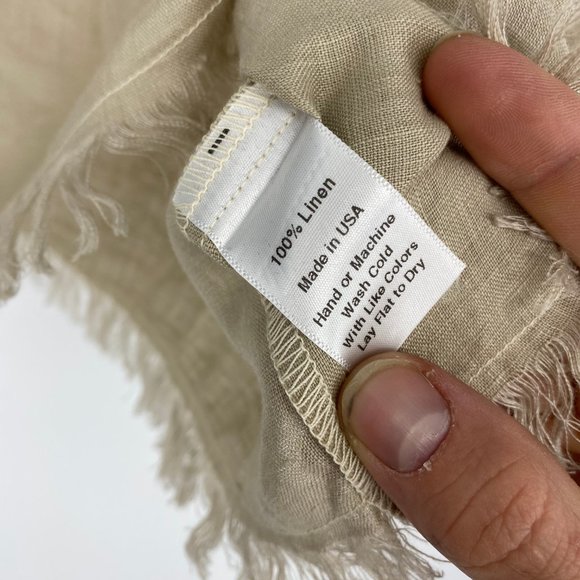 The Podolls | Size S. Tan 100% Linen Tunic Blouse - Picture 7 of 8